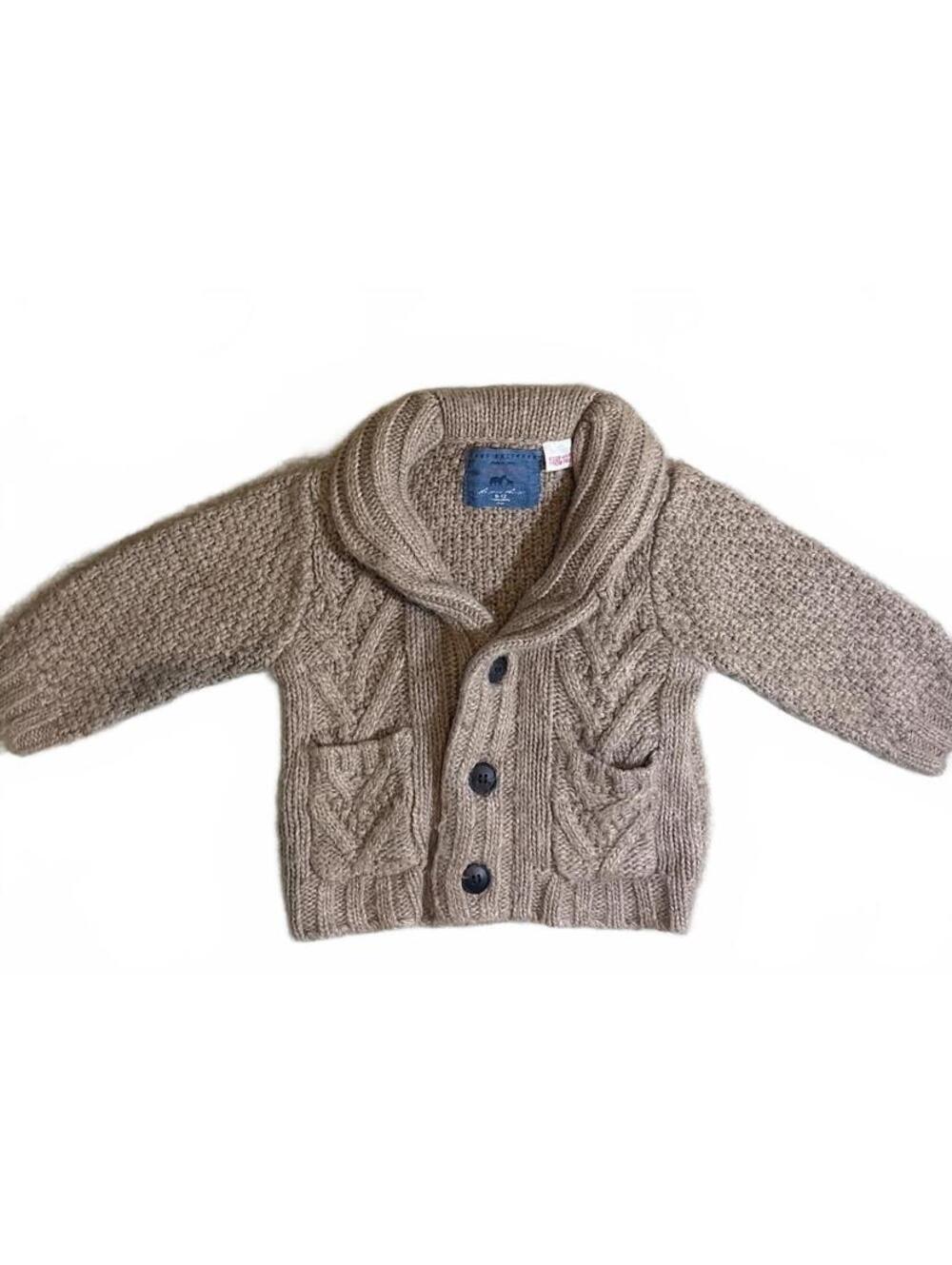 Zara Knit Wear cable knit boys cardigan - acrylic wool blend - 9-12 months
